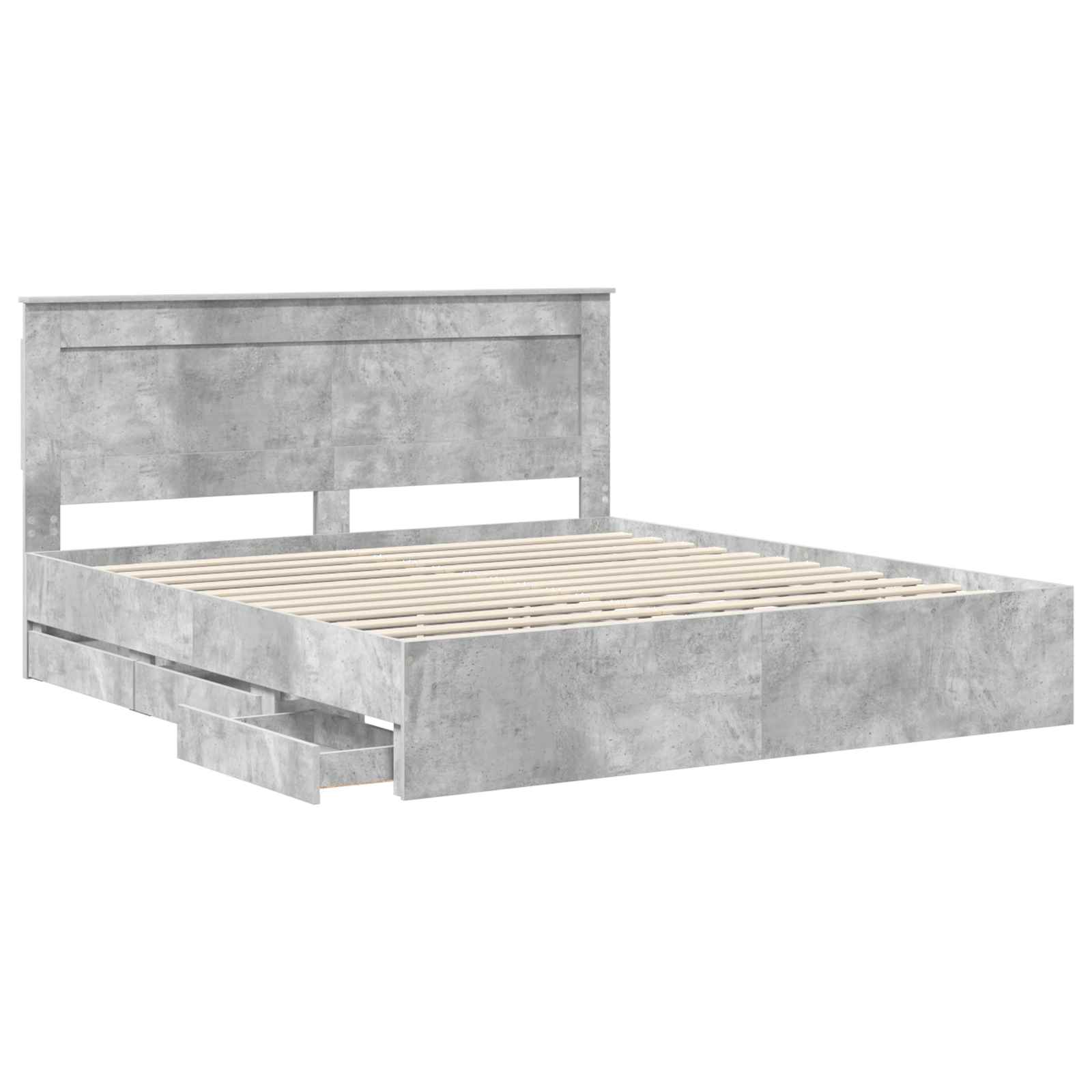 vidaXL Ramka łóżka Betonowy szary 180 x 200 cm Drewno inżynieryjne