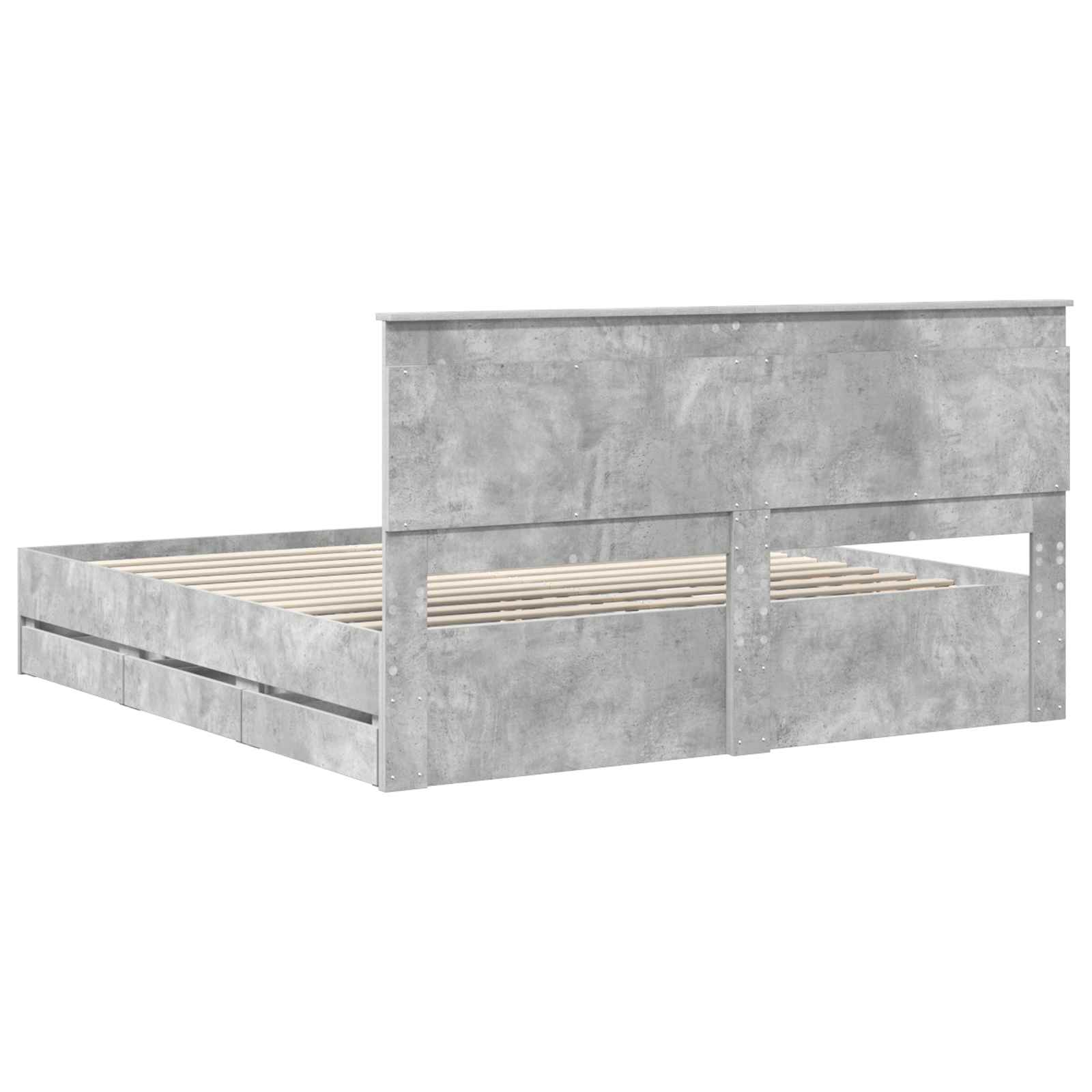 vidaXL Ramka łóżka Betonowy szary 180 x 200 cm Drewno inżynieryjne