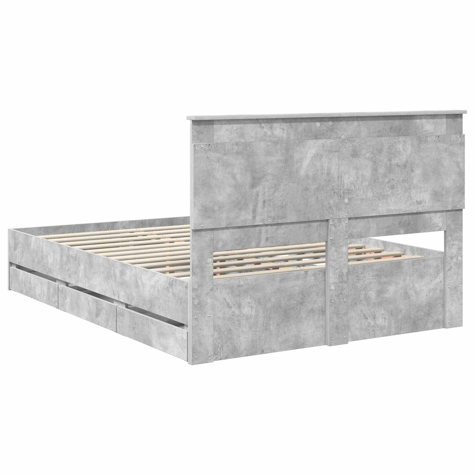 vidaXL Ramka łóżka Betonowy szary 150 x 200 cm Drewno inżynieryjne