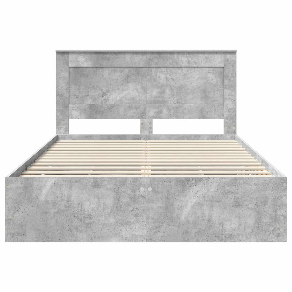 vidaXL Ramka łóżka Betonowy szary 150 x 200 cm Drewno inżynieryjne