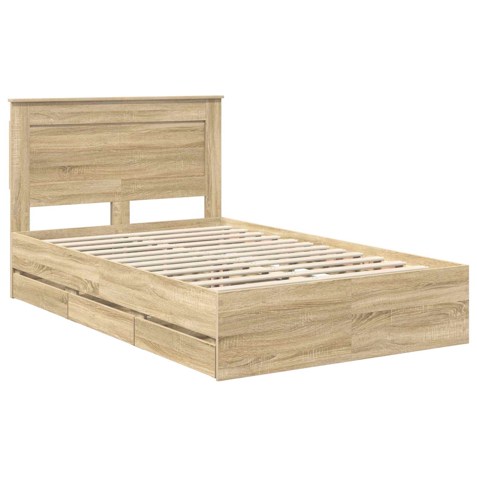 vidaXL Ramka łóżka Dąb Sonoma 120 x 190 cm Drewno inżynieryjne