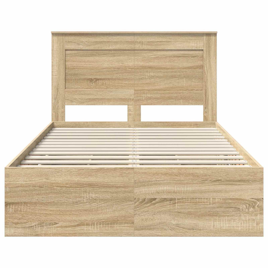 vidaXL Ramka łóżka Dąb Sonoma 120 x 190 cm Drewno inżynieryjne