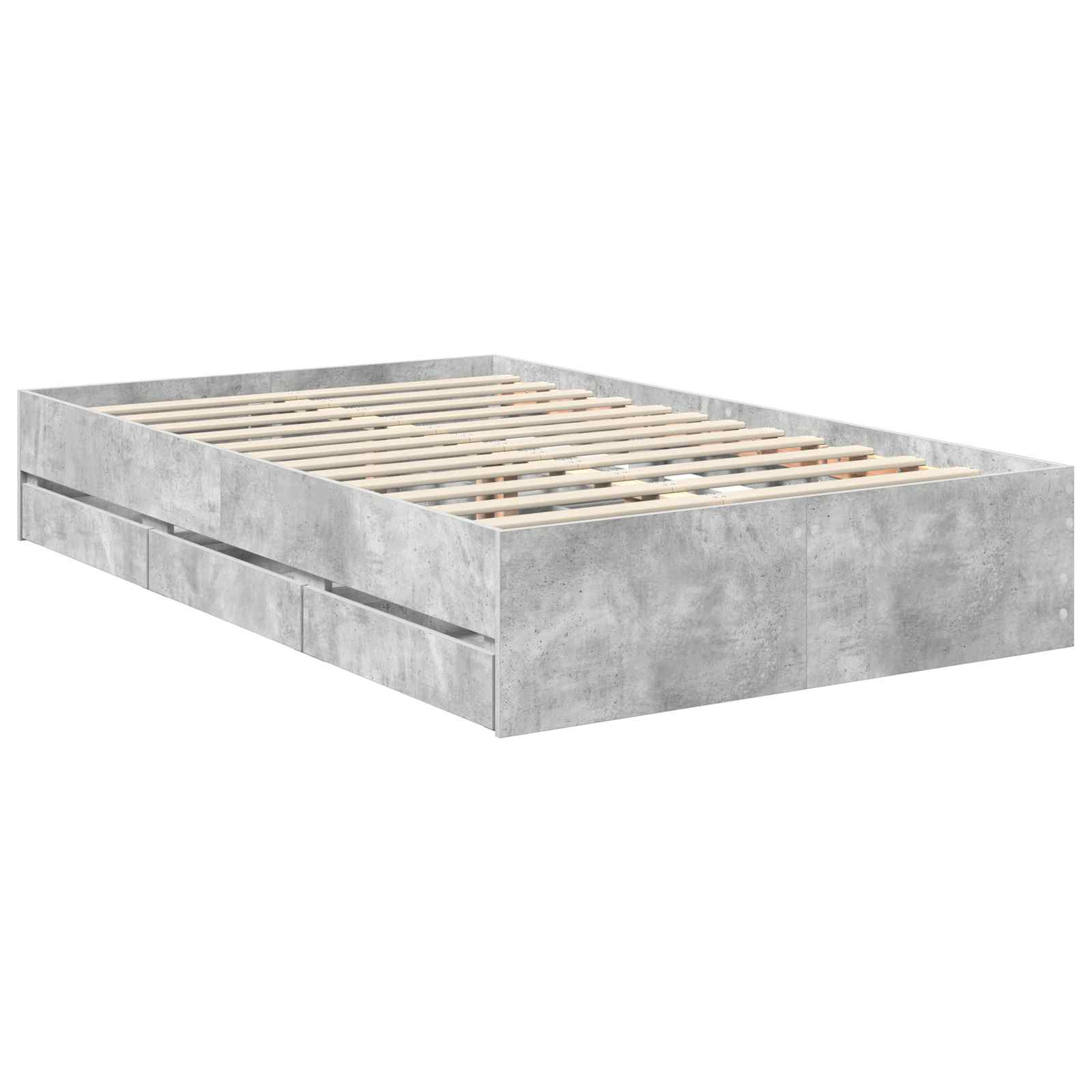 vidaXL Ramka łóżka Betonowy szary 120 x 190 cm Drewno inżynieryjne