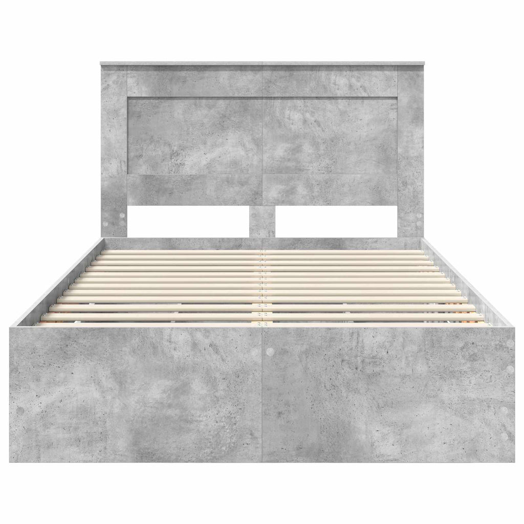 vidaXL Ramka łóżka Betonowy szary 120 x 190 cm Drewno inżynieryjne