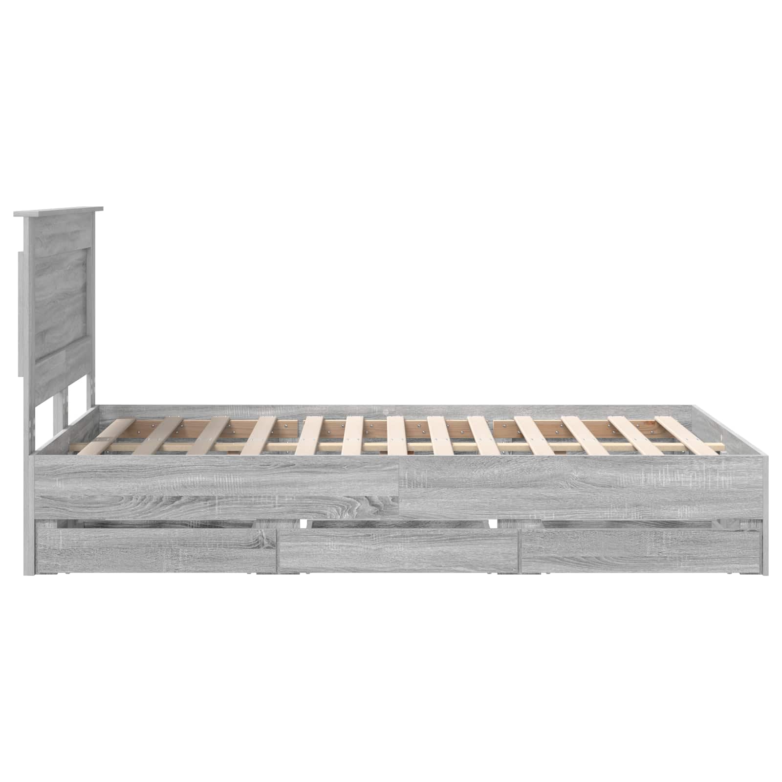 vidaXL Ramka łóżka Szary Sonoma 120 x 190 cm Drewno inżynieryjne