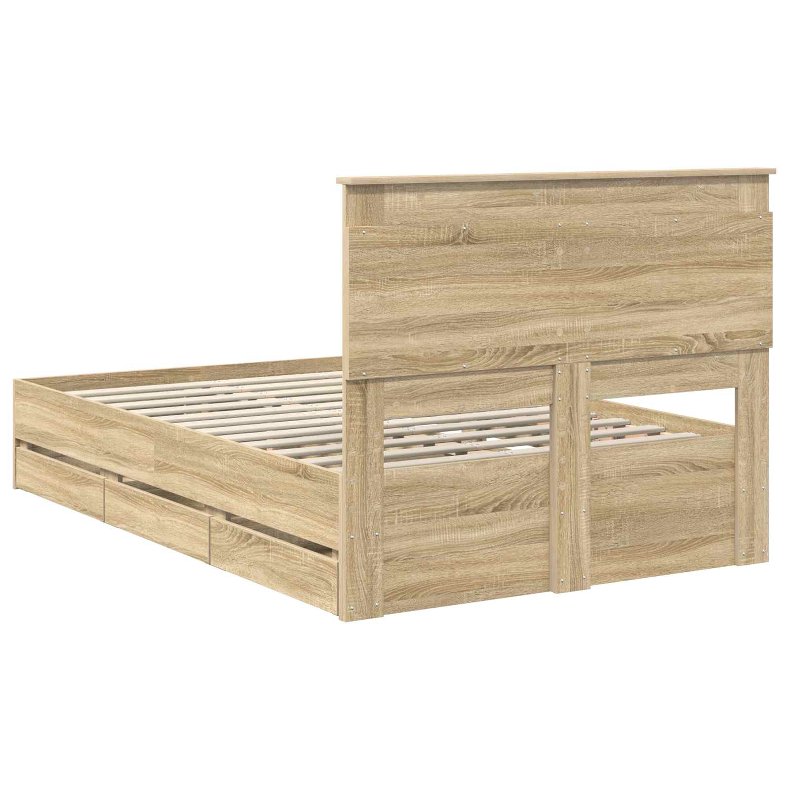 vidaXL Ramka łóżka Dąb Sonoma 120 x 200 cm Drewno inżynieryjne