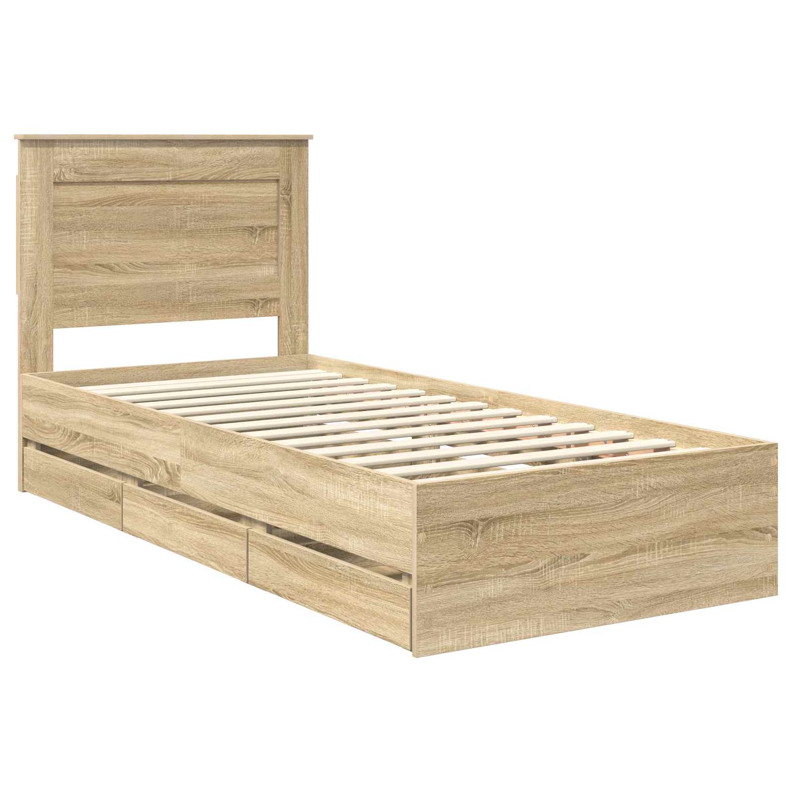 vidaXL Ramka łóżka Dąb Sonoma 100 x 200 cm Drewno inżynieryjne