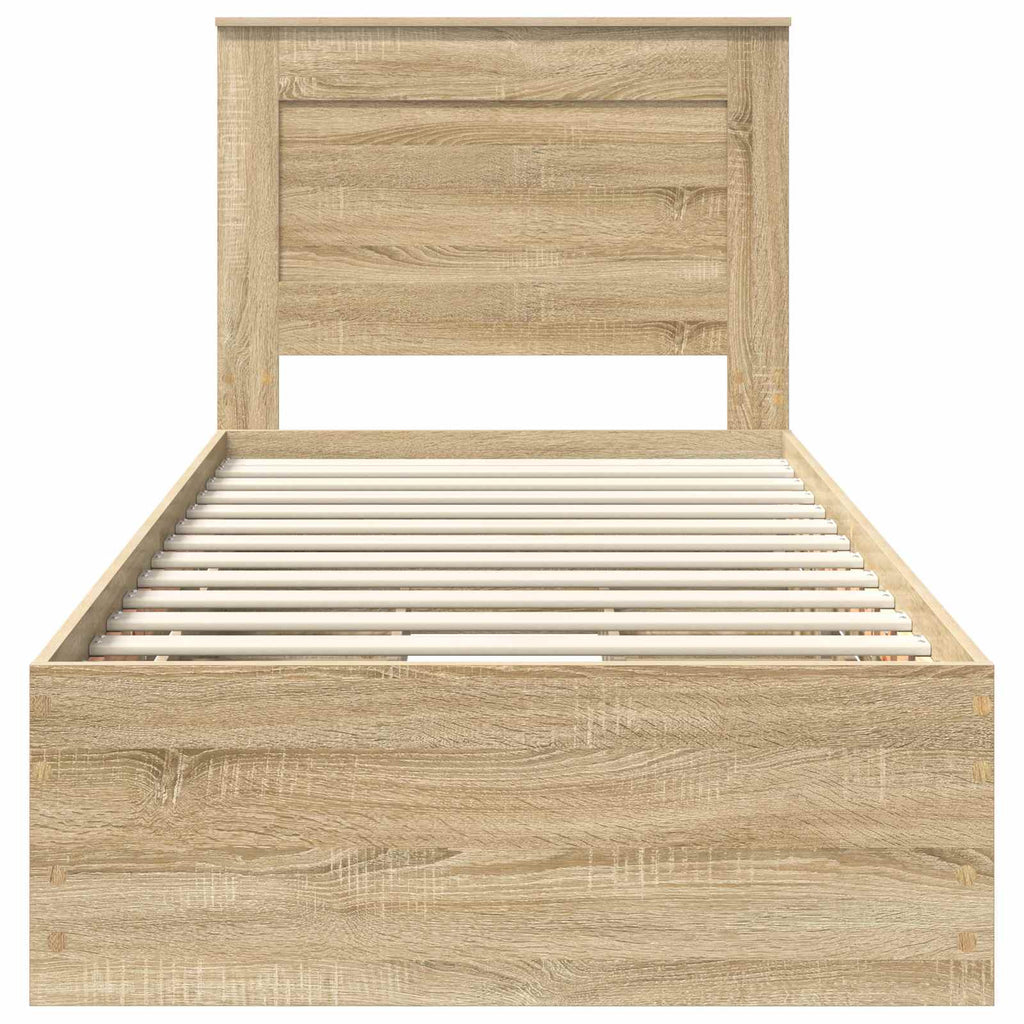 vidaXL Ramka łóżka Dąb Sonoma 100 x 200 cm Drewno inżynieryjne