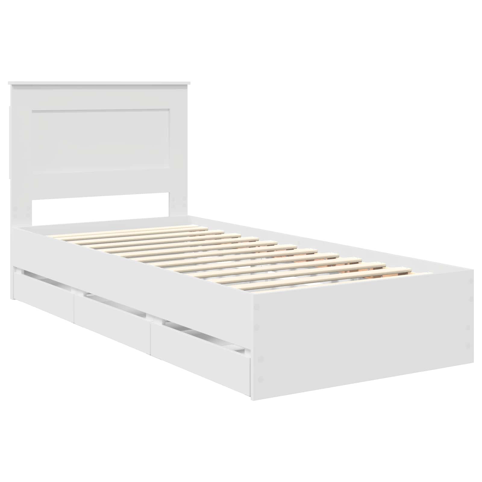 vidaXL Ramka łóżka z szufladą Biały 75 x 190 cm Drewno inżynieryjne
