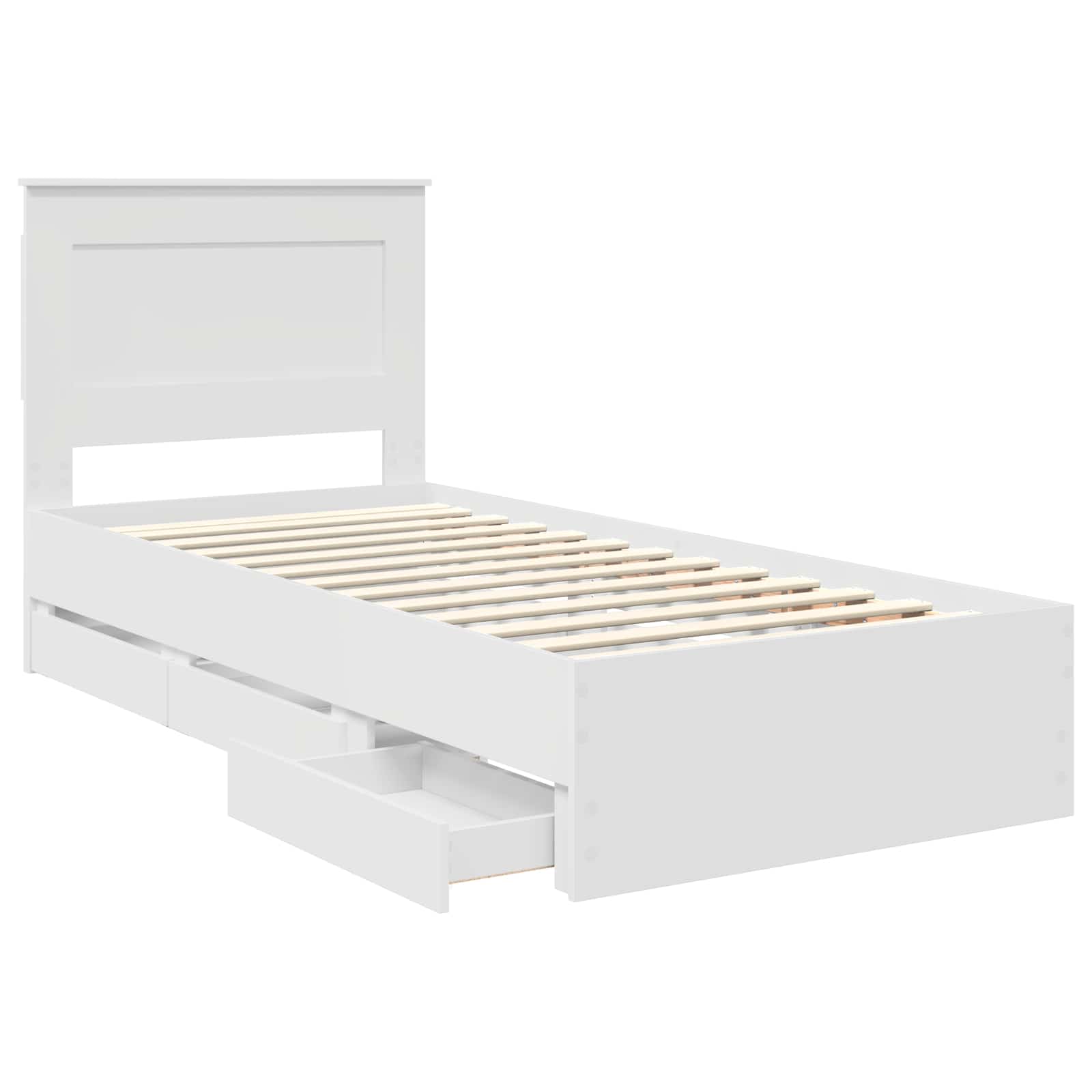 vidaXL Ramka łóżka z szufladą Biały 75 x 190 cm Drewno inżynieryjne