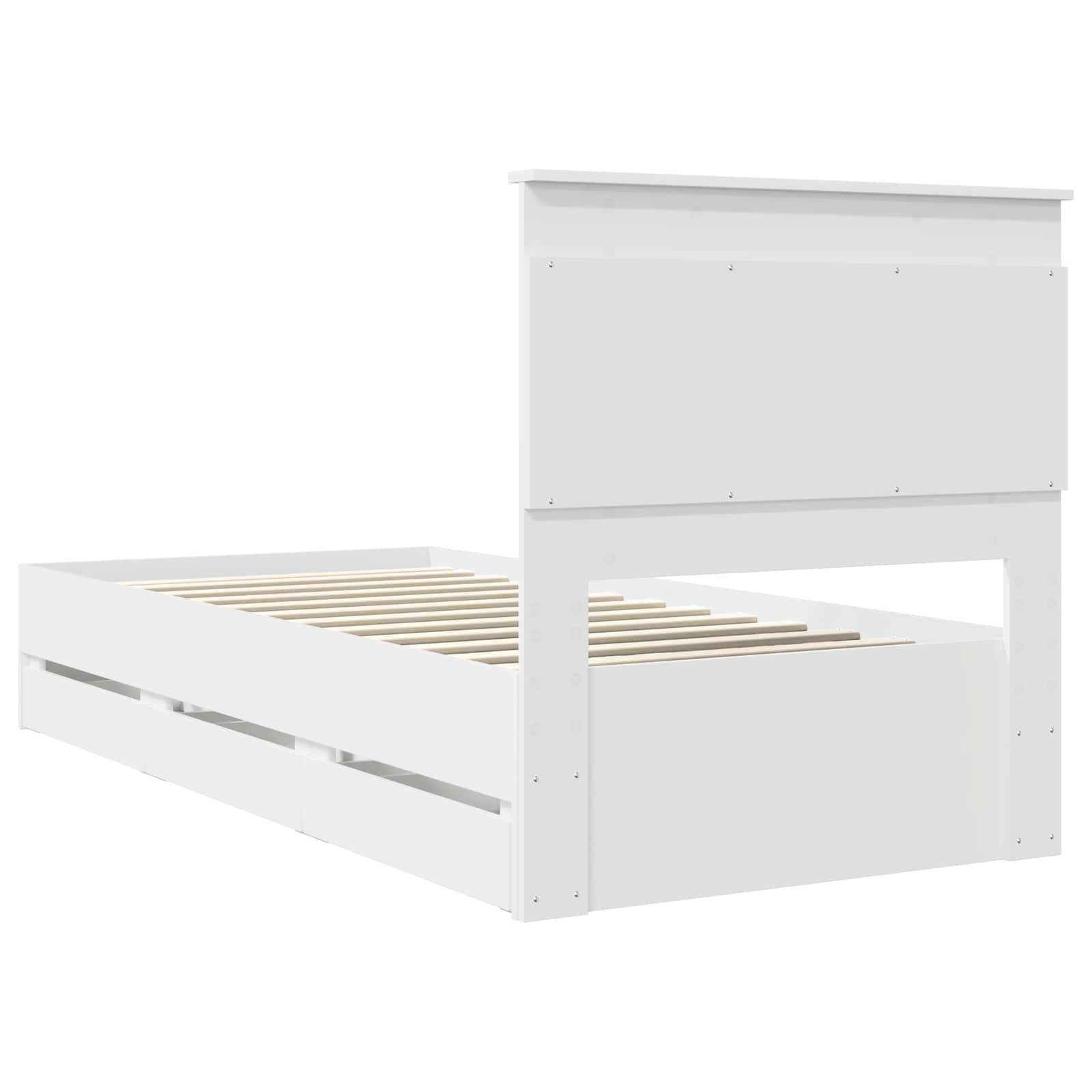 vidaXL Ramka łóżka z szufladą Biały 75 x 190 cm Drewno inżynieryjne