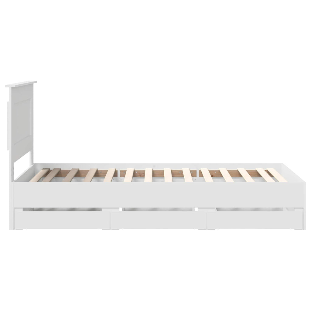vidaXL Ramka łóżka z szufladą Biały 75 x 190 cm Drewno inżynieryjne