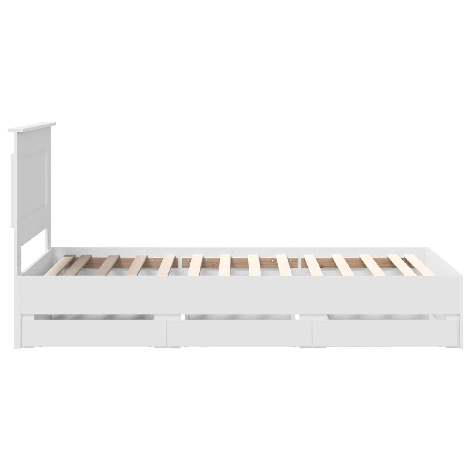 vidaXL Ramka łóżka z szufladą Biały 75 x 190 cm Drewno inżynieryjne