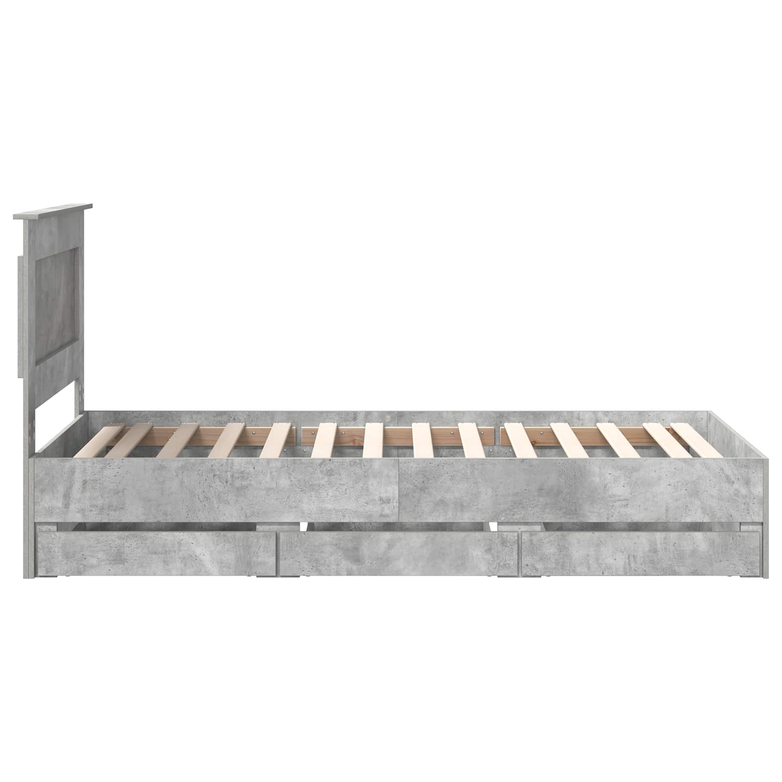 vidaXL Ramka łóżka Betonowy szary 75 x 190 cm Drewno inżynieryjne
