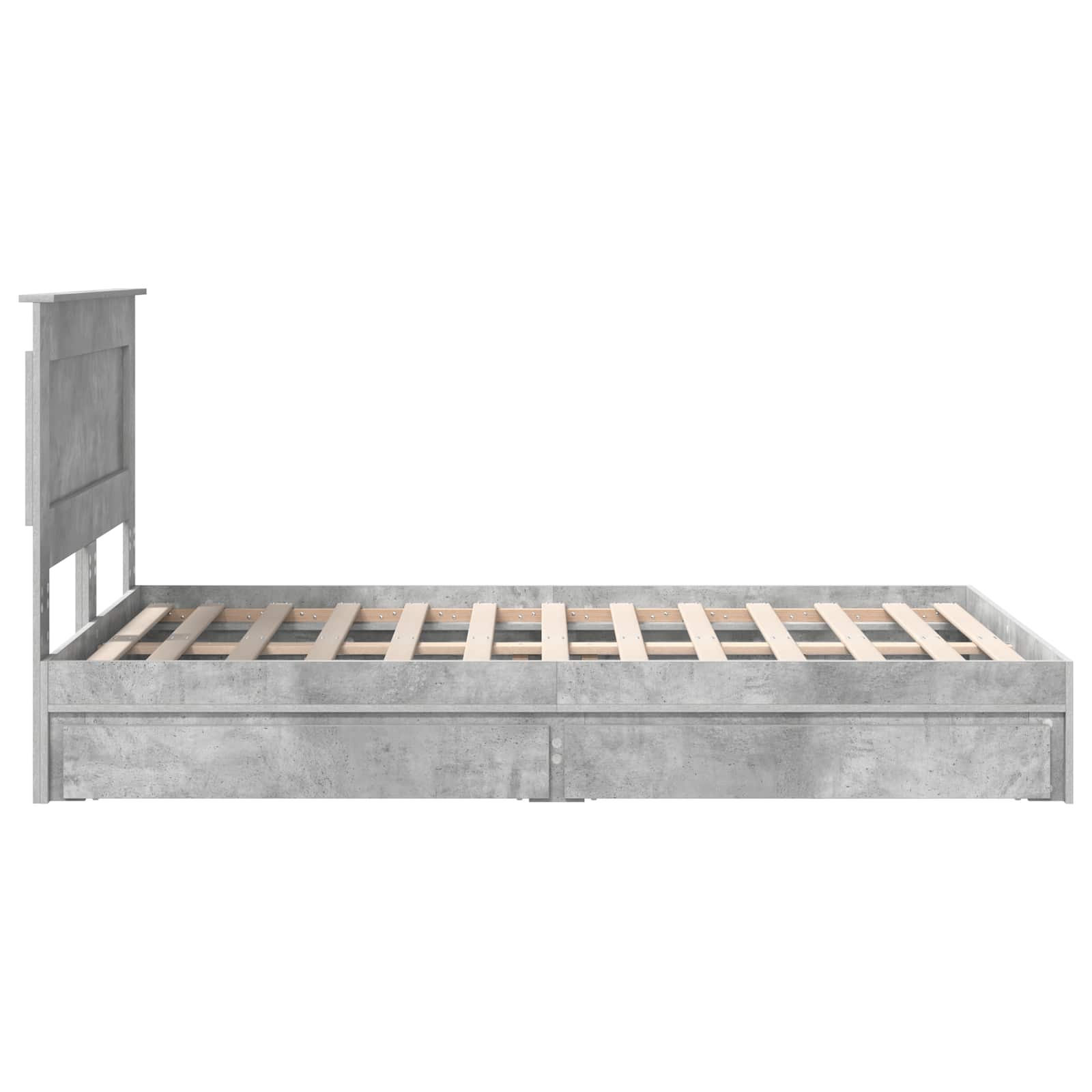 vidaXL Łóżko z miejscem do przechowywania Betonowy szary 135 x 190 cm