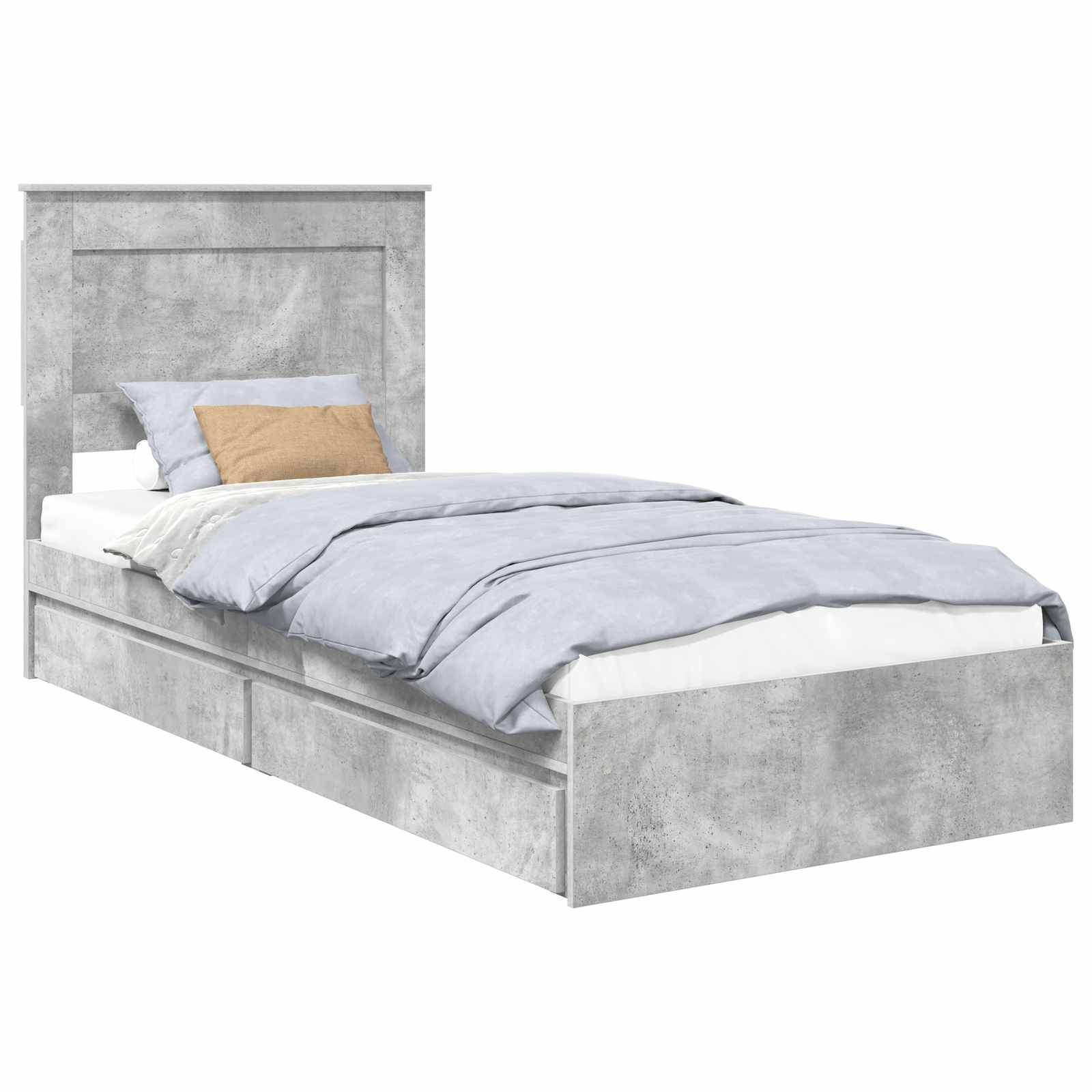 vidaXL Łóżko z miejscem do przechowywania Betonowy szary 90 x 190 cm
