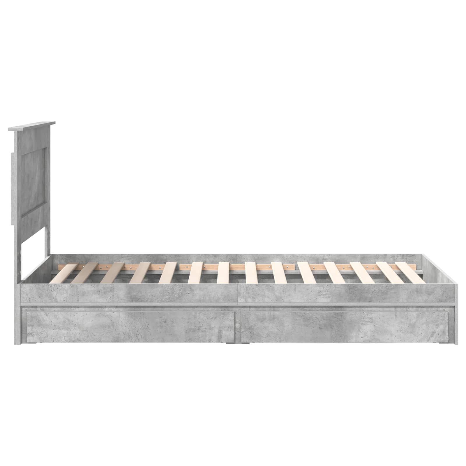 vidaXL Łóżko z miejscem do przechowywania Betonowy szary 75 x 190 cm