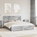 vidaXL Ramka łóżka Betonowy szary 180 x 200 cm Materiał drewnopochodny