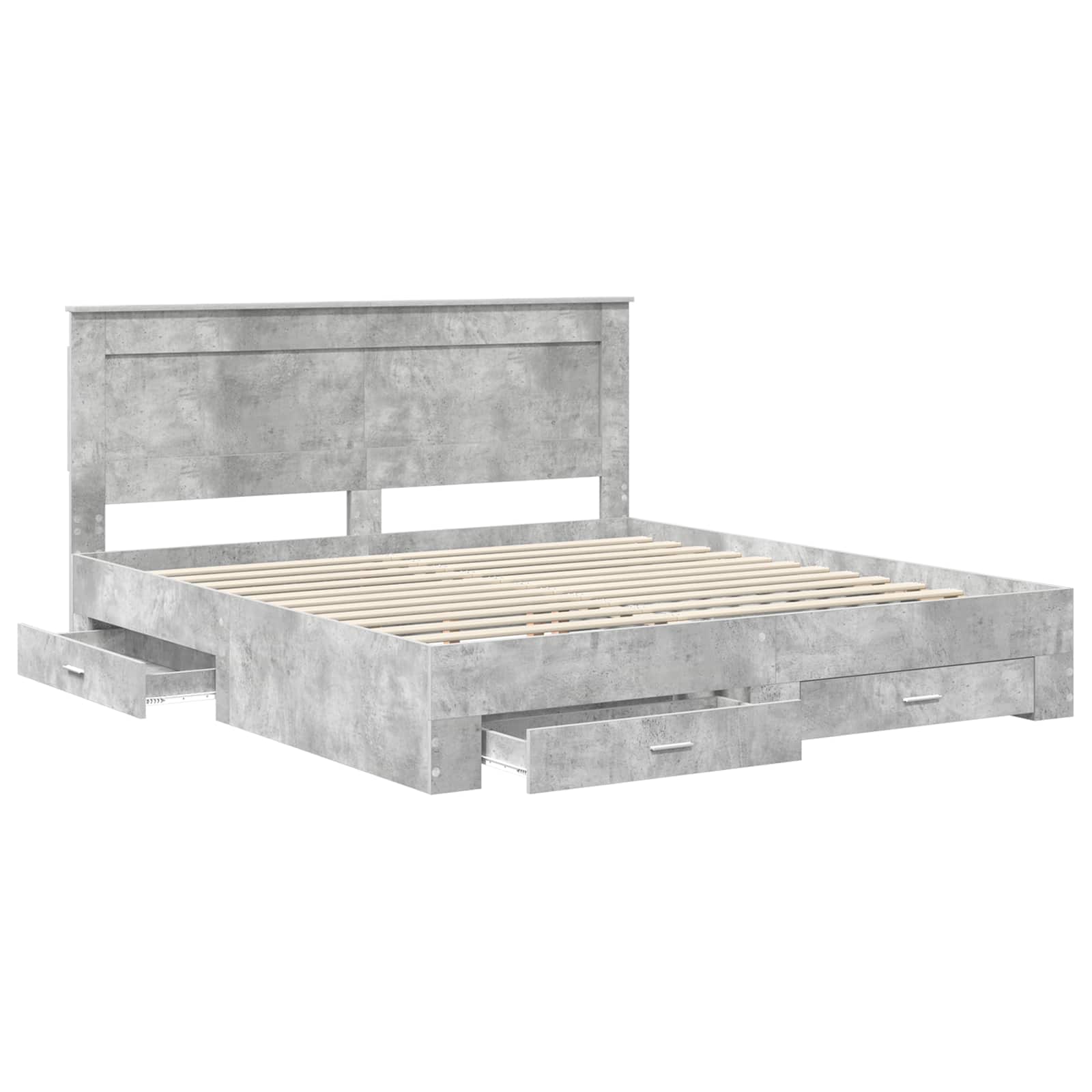 vidaXL Ramka łóżka Betonowy szary 180 x 200 cm Materiał drewnopochodny