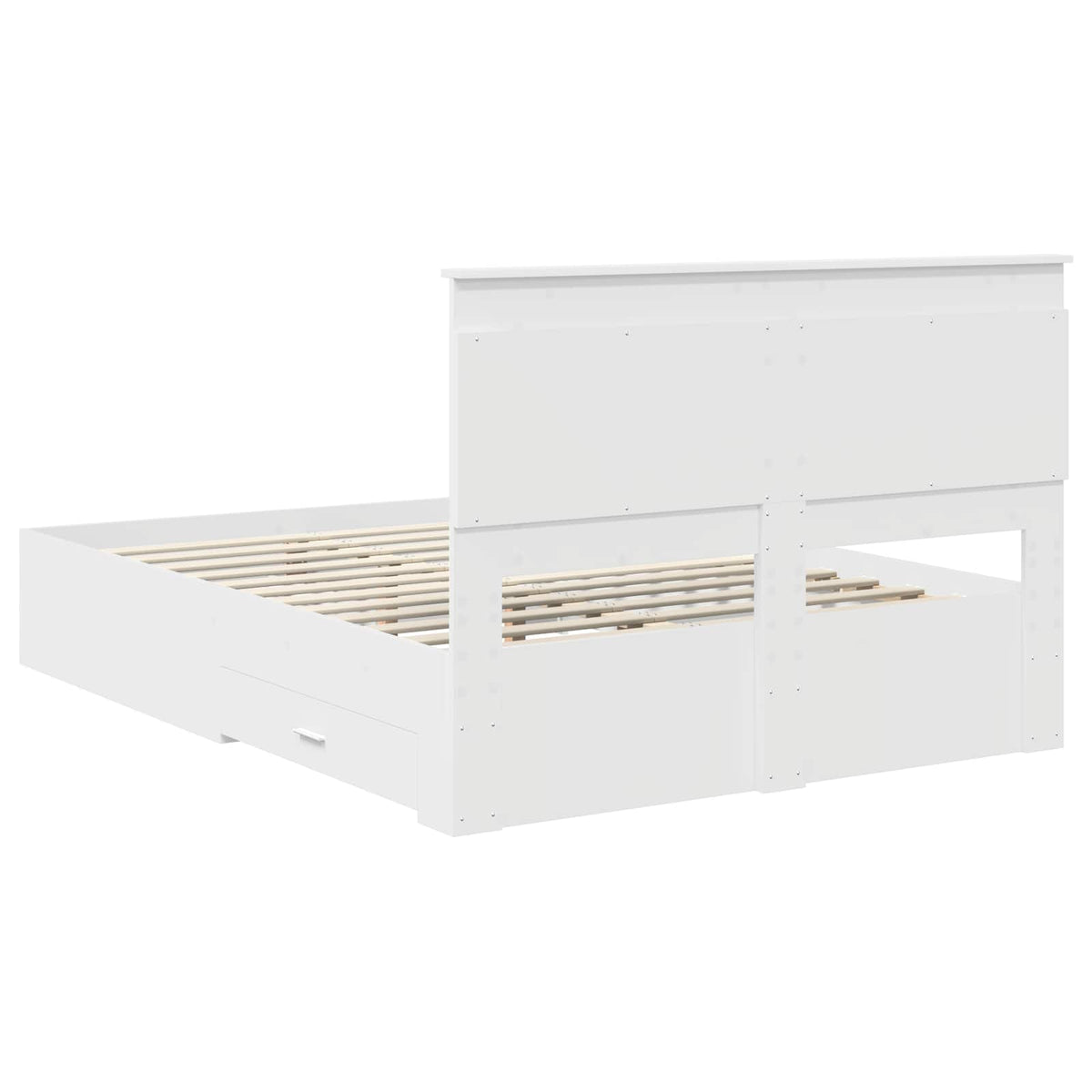 vidaXL Ramka łóżka z szufladą Biały 140 x 190 cm Drewno inżynieryjne