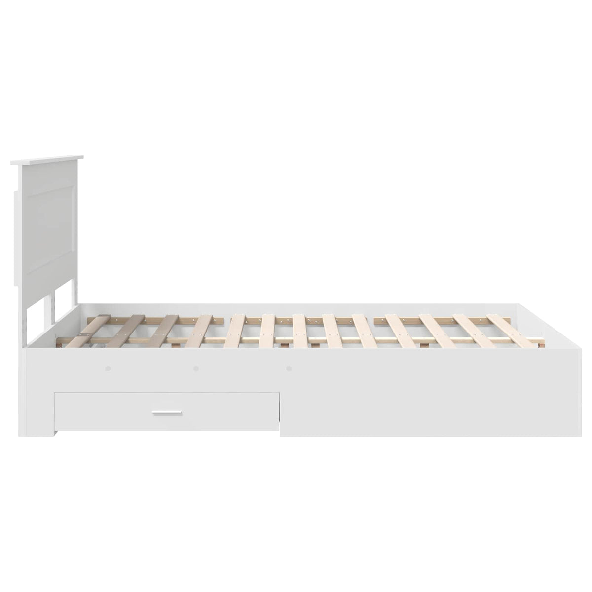 vidaXL Ramka łóżka z szufladą Biały 140 x 190 cm Drewno inżynieryjne