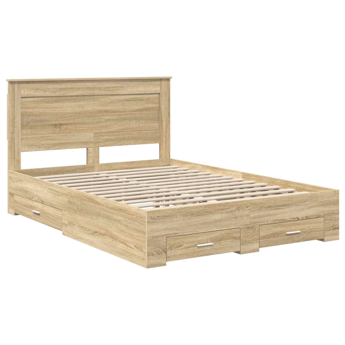 vidaXL Ramka łóżka Dąb Sonoma 140 x 190 cm Drewno inżynieryjne