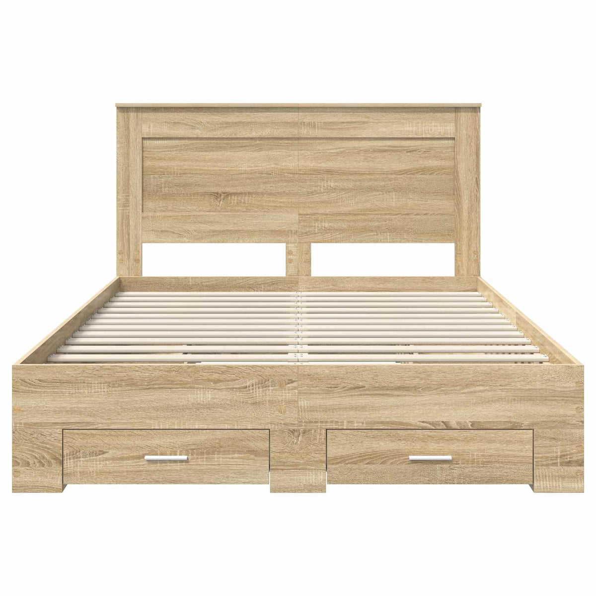 vidaXL Ramka łóżka Dąb Sonoma 140 x 190 cm Drewno inżynieryjne