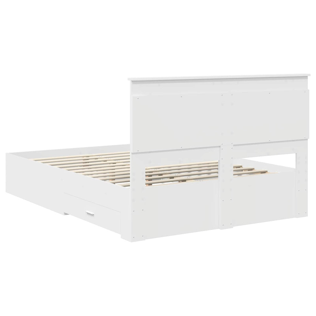 vidaXL Ramka łóżka z szufladą Biały 140 x 200 cm Drewno inżynieryjne