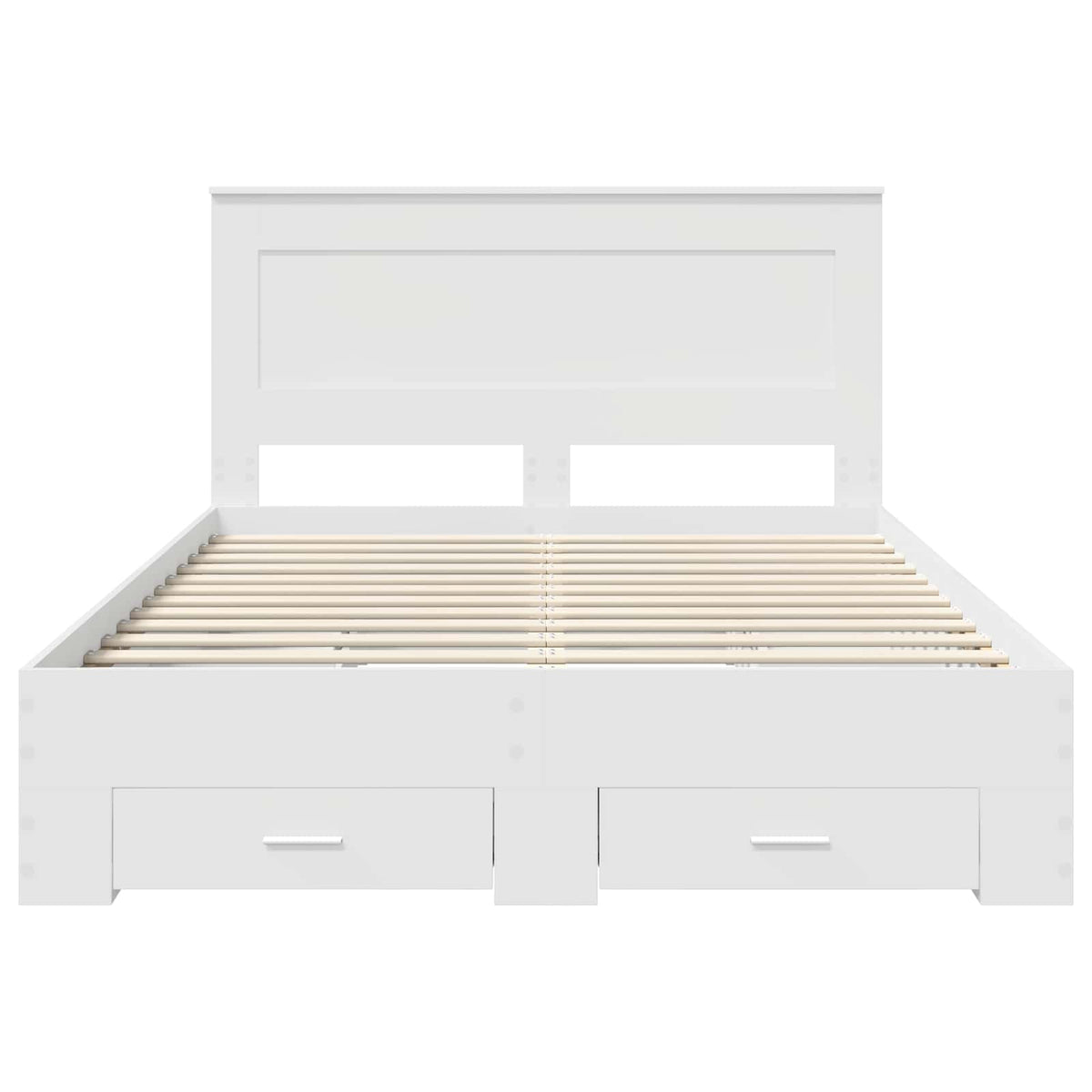 vidaXL Ramka łóżka z szufladą Biały 140 x 200 cm Drewno inżynieryjne