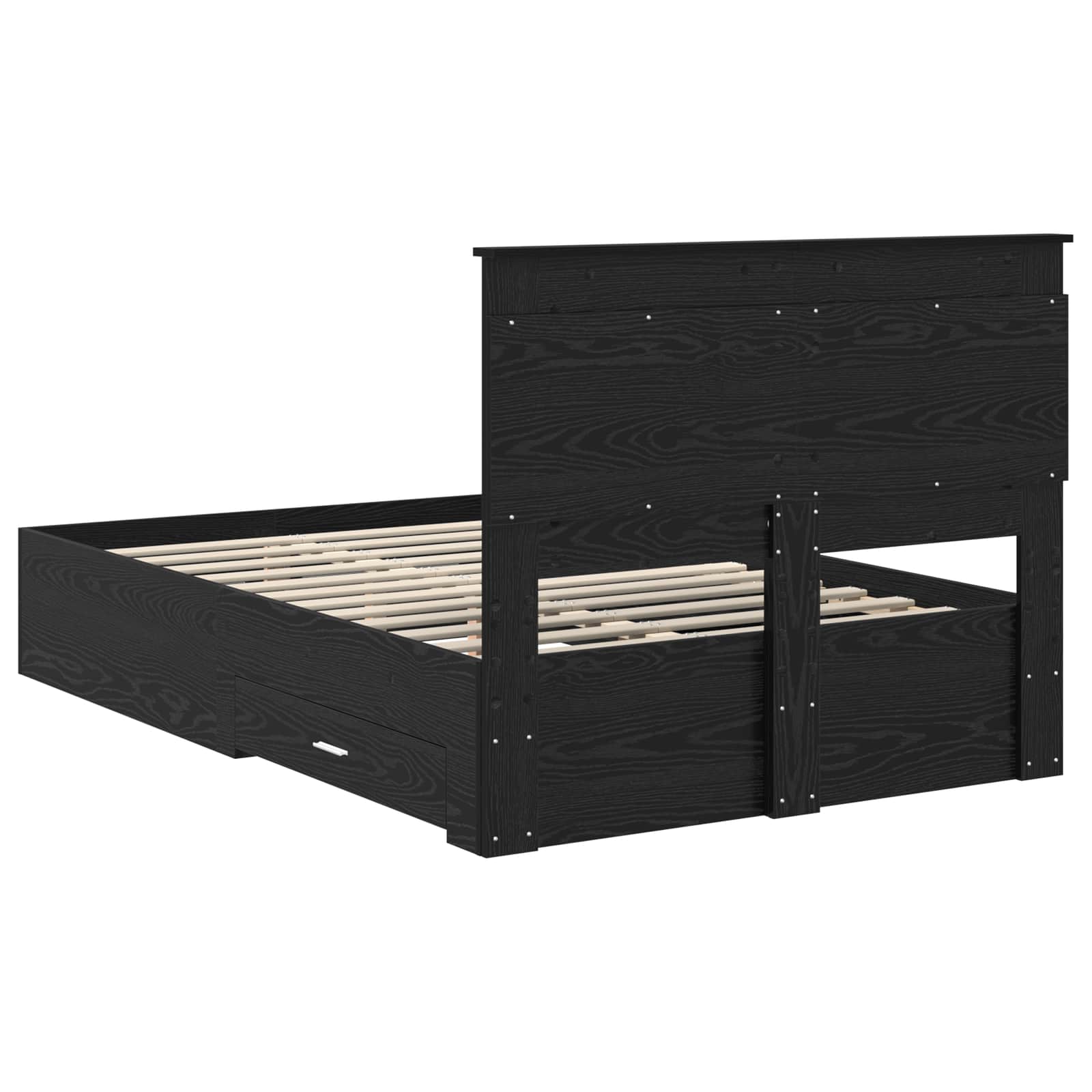 vidaXL Ramka łóżka Czarny Dąb 120 x 190 cm Materiał drewnopochodny