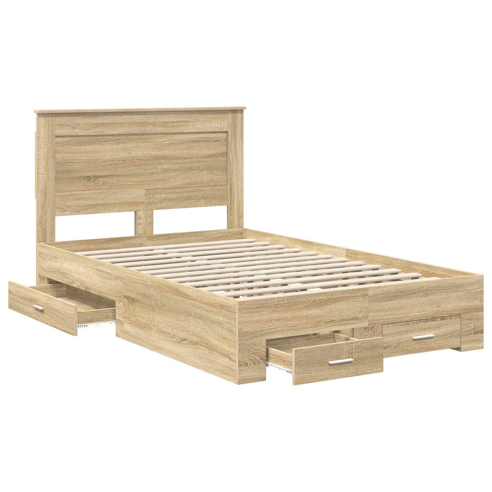 vidaXL Ramka łóżka Dąb Sonoma 120 x 200 cm Materiał drewnopochodny