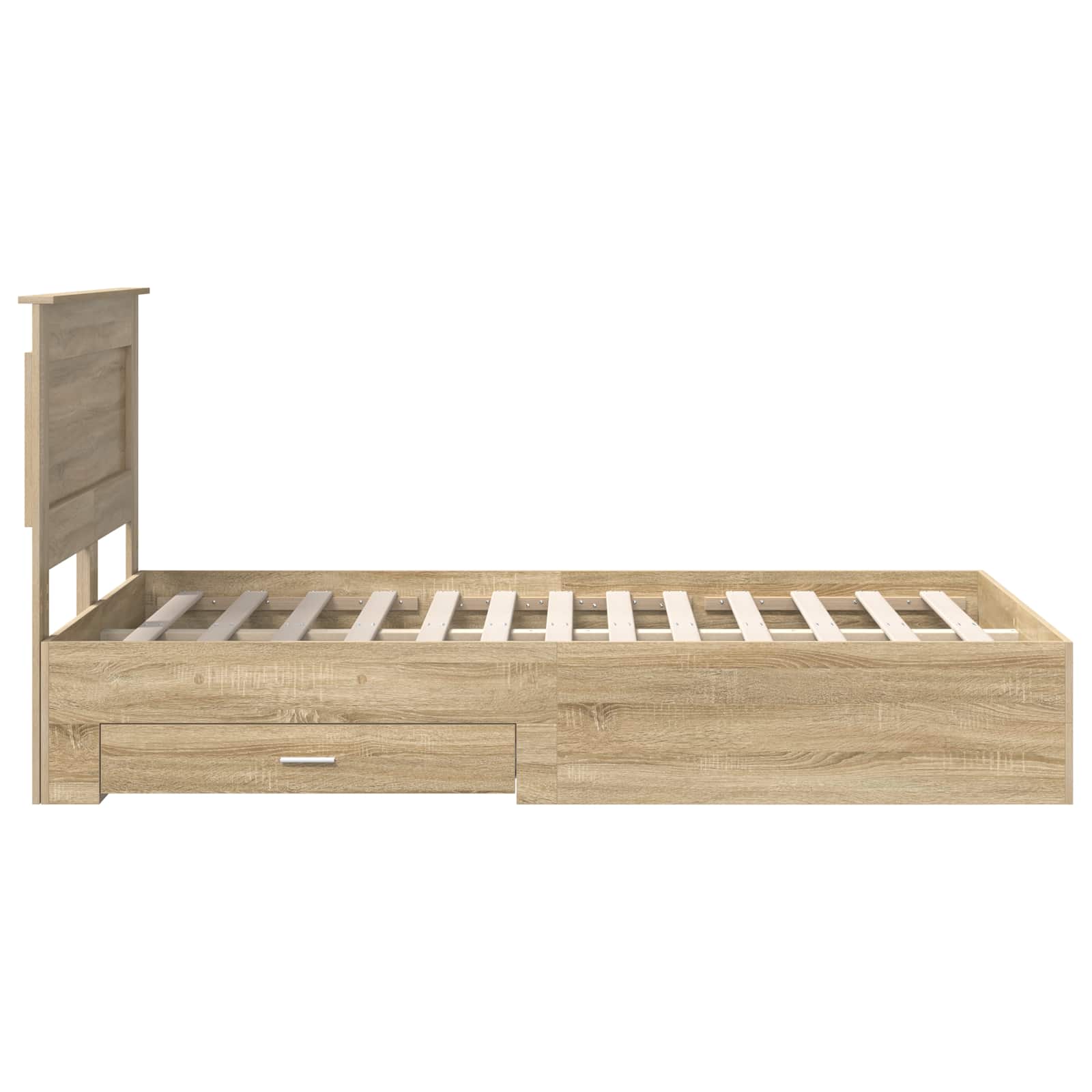 vidaXL Ramka łóżka Dąb Sonoma 120 x 200 cm Materiał drewnopochodny