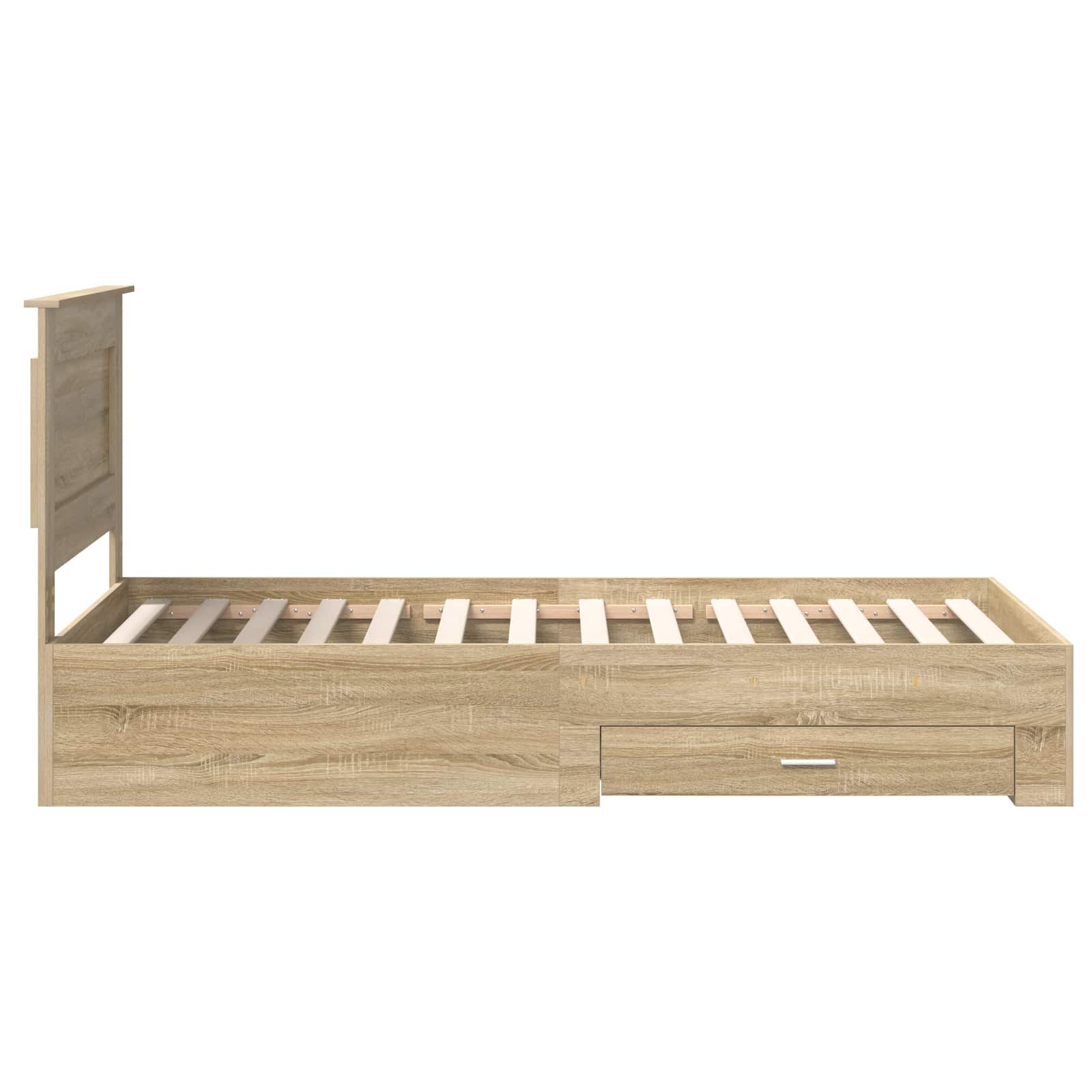 vidaXL Ramka łóżka Dąb Sonoma 100 x 200 cm Materiał drewnopochodny