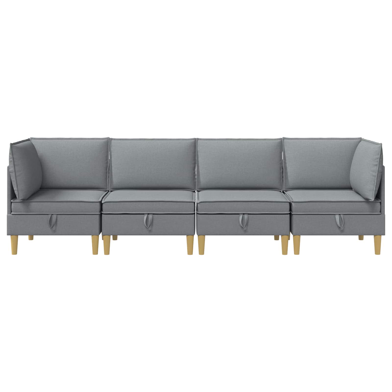 vidaXL Modularny Zestaw Sofy z Przechowalnią 4 pcs jasnoszary tkanina