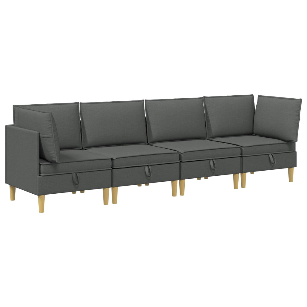 vidaXL Modularny Zestaw Sofy z Przechowalnią 4 pcs ciemnoszary tkanina