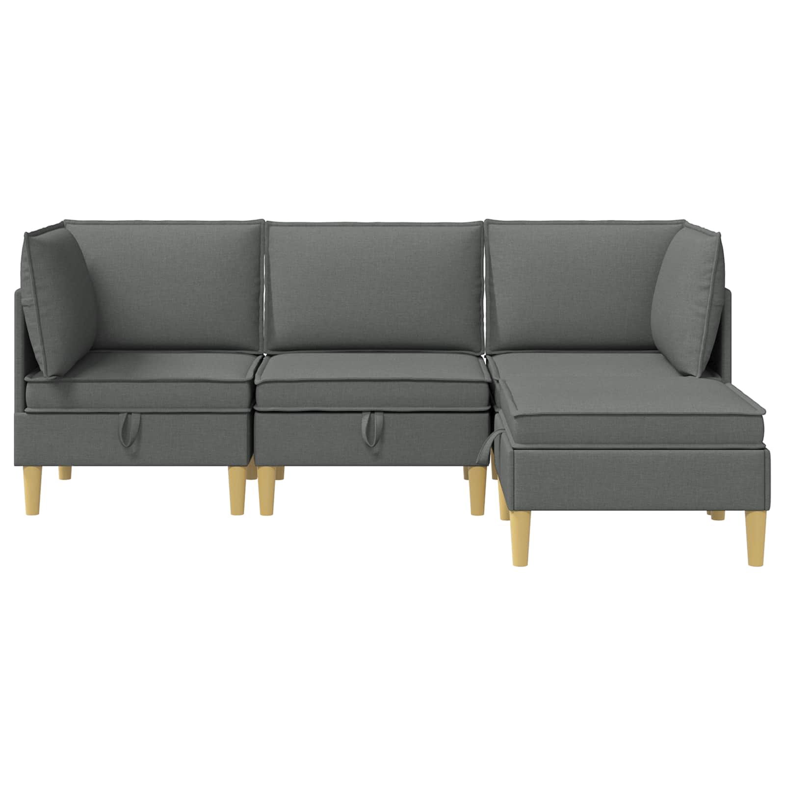 vidaXL Modularny Zestaw Sofy z Przechowalnią 4 pcs ciemnoszary tkanina