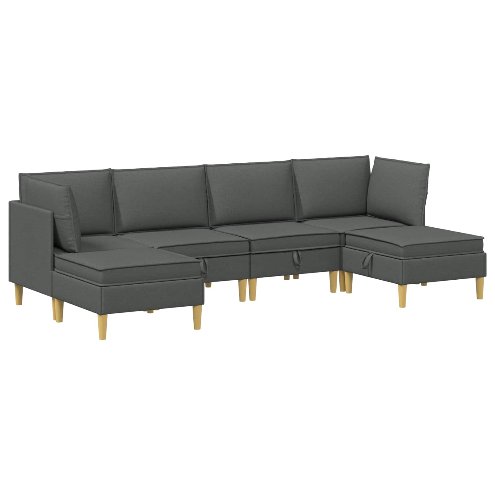 vidaXL Modularny Zestaw Sofy z Przechowalnią 6 pcs ciemnoszary tkanina