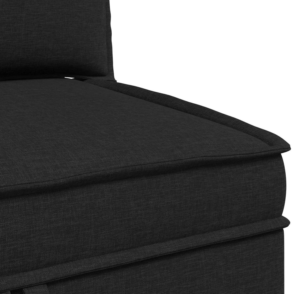 vidaXL Modularny Zestaw Sofy z Przechowalnią 4 pcs Czarny tkanina