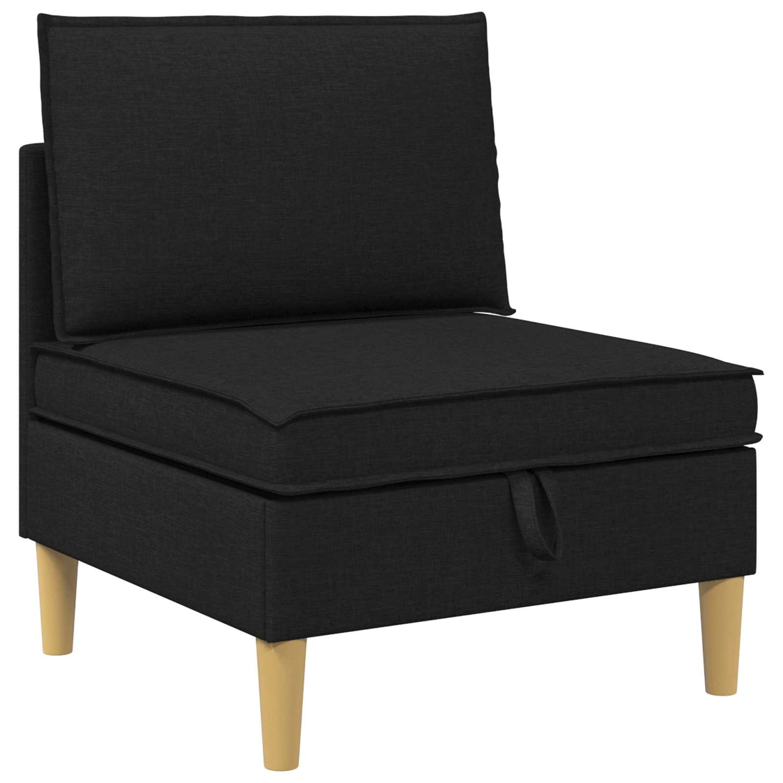 vidaXL Modularny Zestaw Sofy z Przechowalnią 4 pcs Czarny tkanina