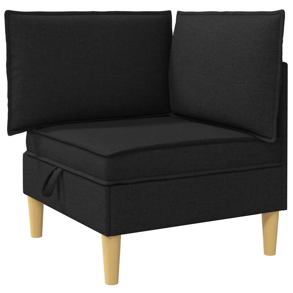 vidaXL Modularny Zestaw Sofy z Przechowalnią 5 pcs Czarny tkanina