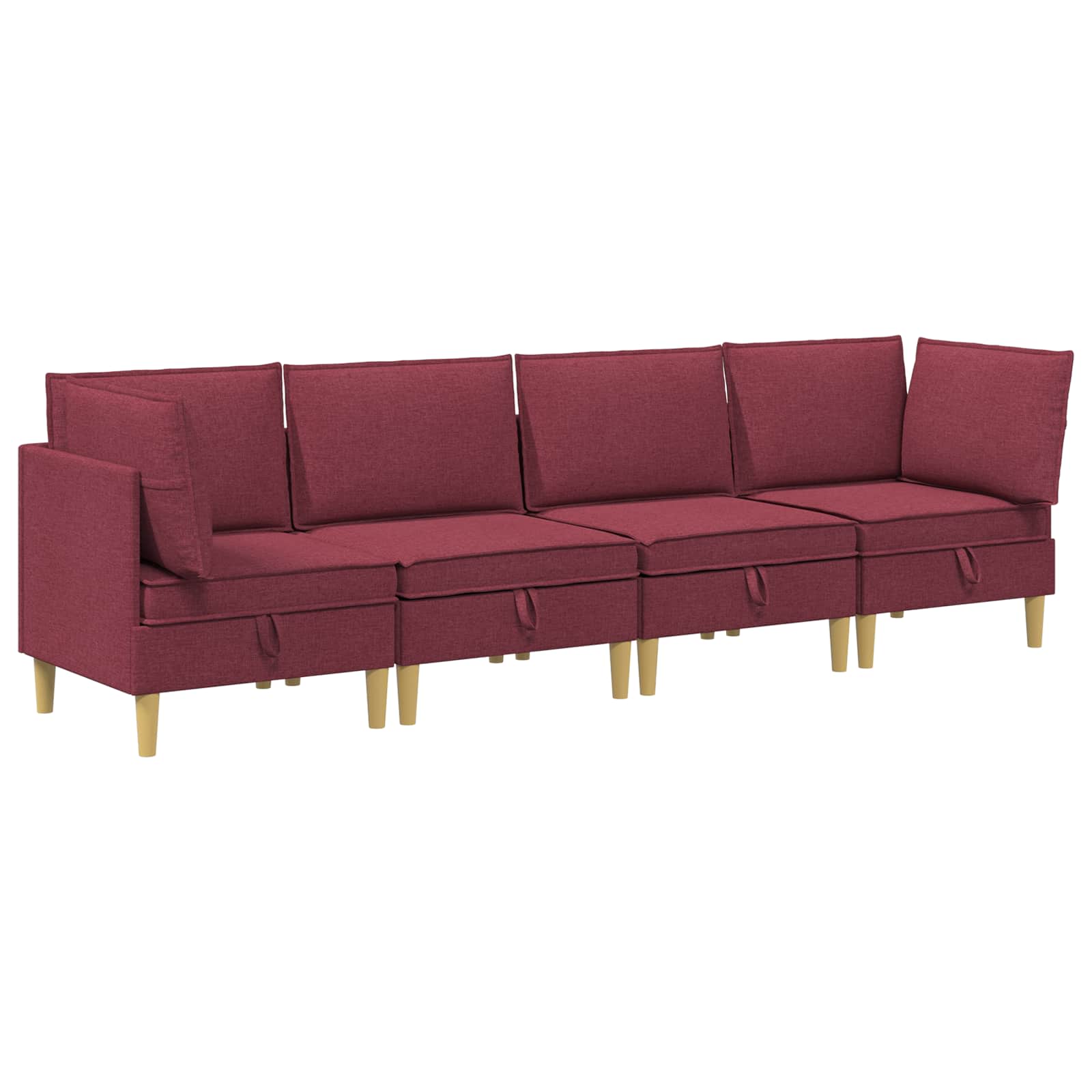 vidaXL Modularny Zestaw Sofy z Przechowalnią 4 pcs Czerwone wino