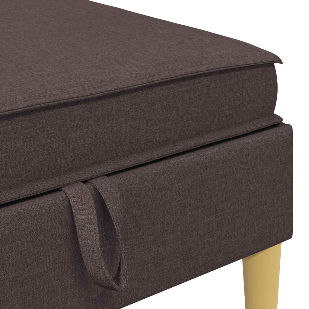 vidaXL Modularny Zestaw Sofy z Przechowalnią 5 pcs Ciemny brąz tkanina