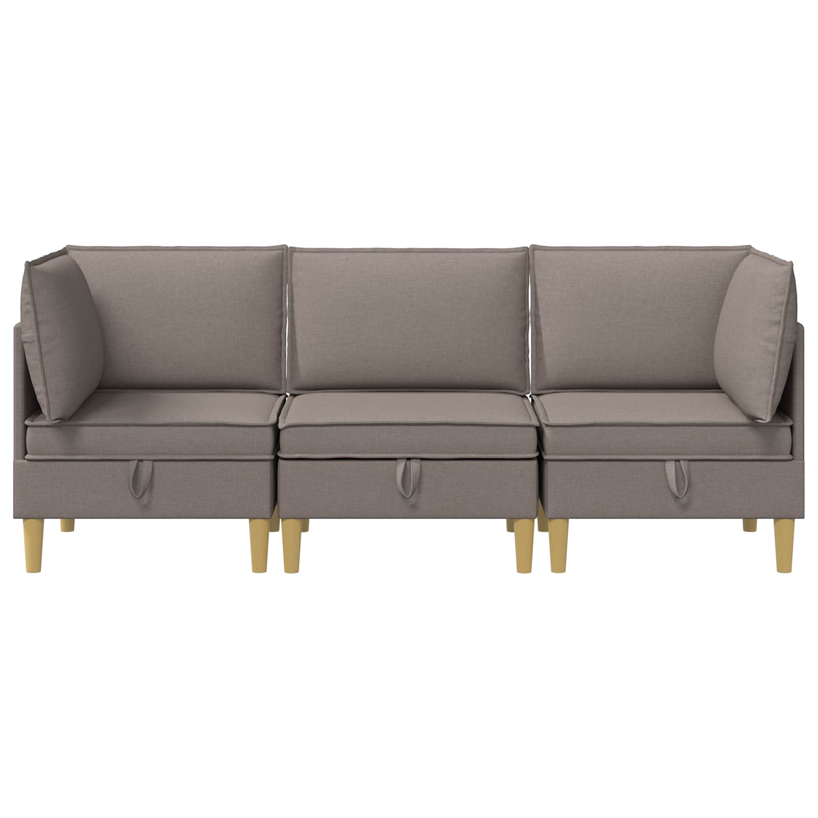 vidaXL Modularny Zestaw Sofy z Przechowalnią 3 pcs Ciemnoszary tkanina