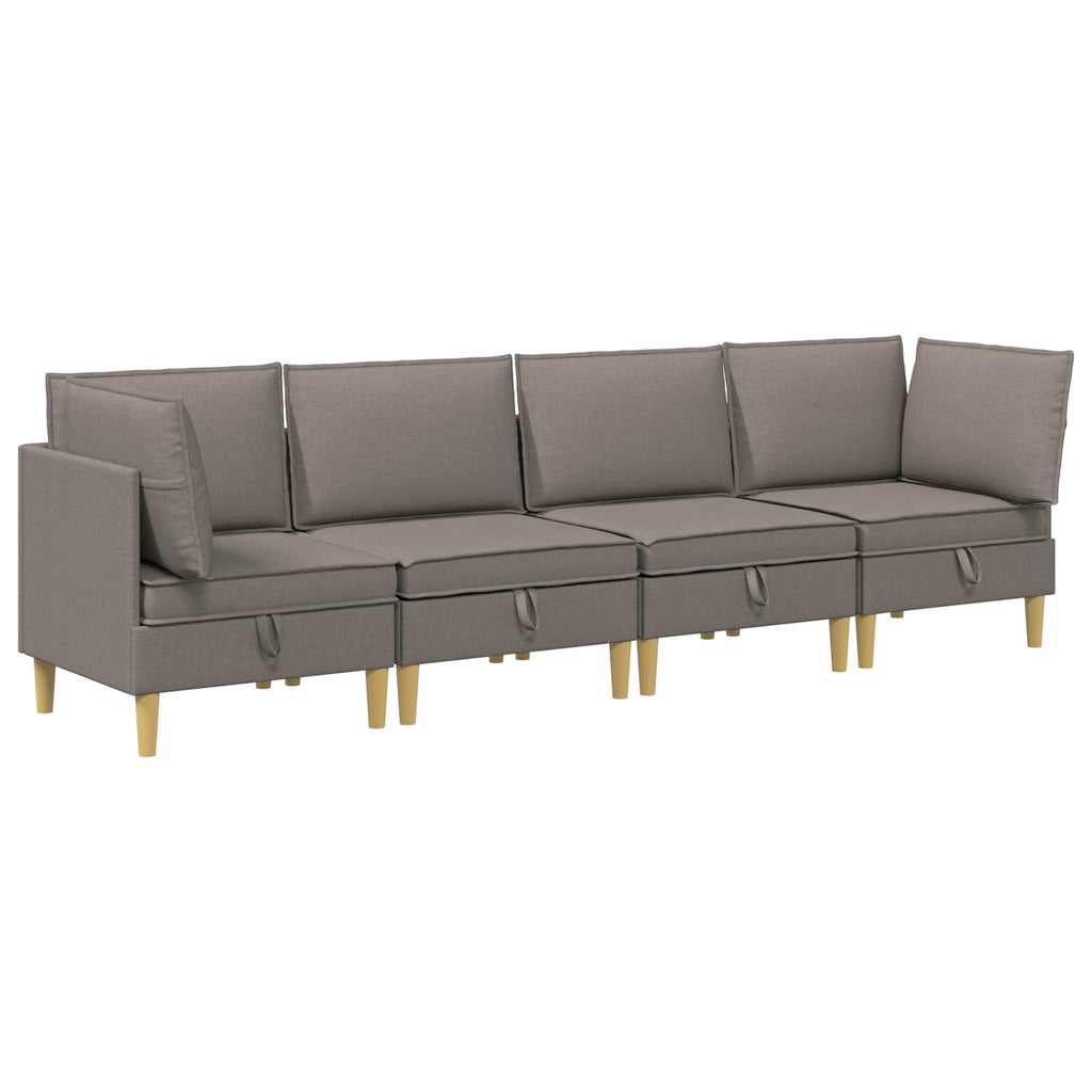 vidaXL Modularny Zestaw Sofy z Przechowalnią 4 pcs Ciemnoszary tkanina