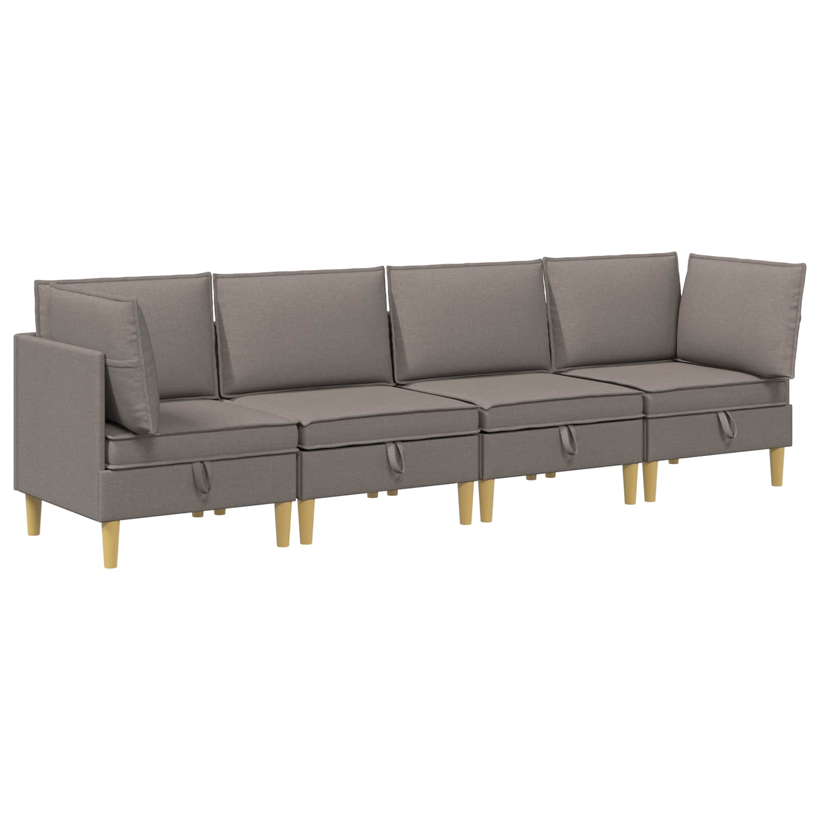 vidaXL Modularny Zestaw Sofy z Przechowalnią 4 pcs Ciemnoszary tkanina
