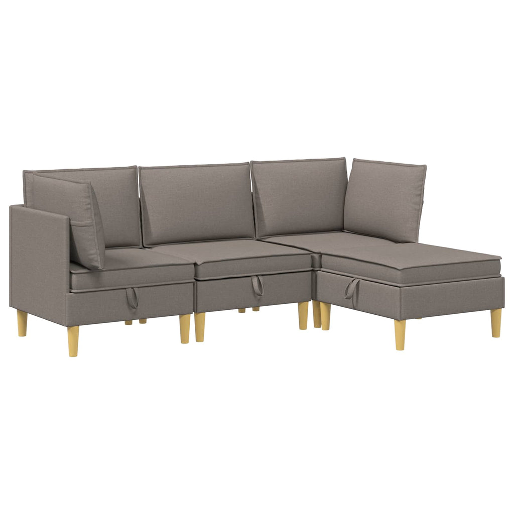 vidaXL Modularny Zestaw Sofy z Przechowalnią 4 pcs Ciemnoszary tkanina
