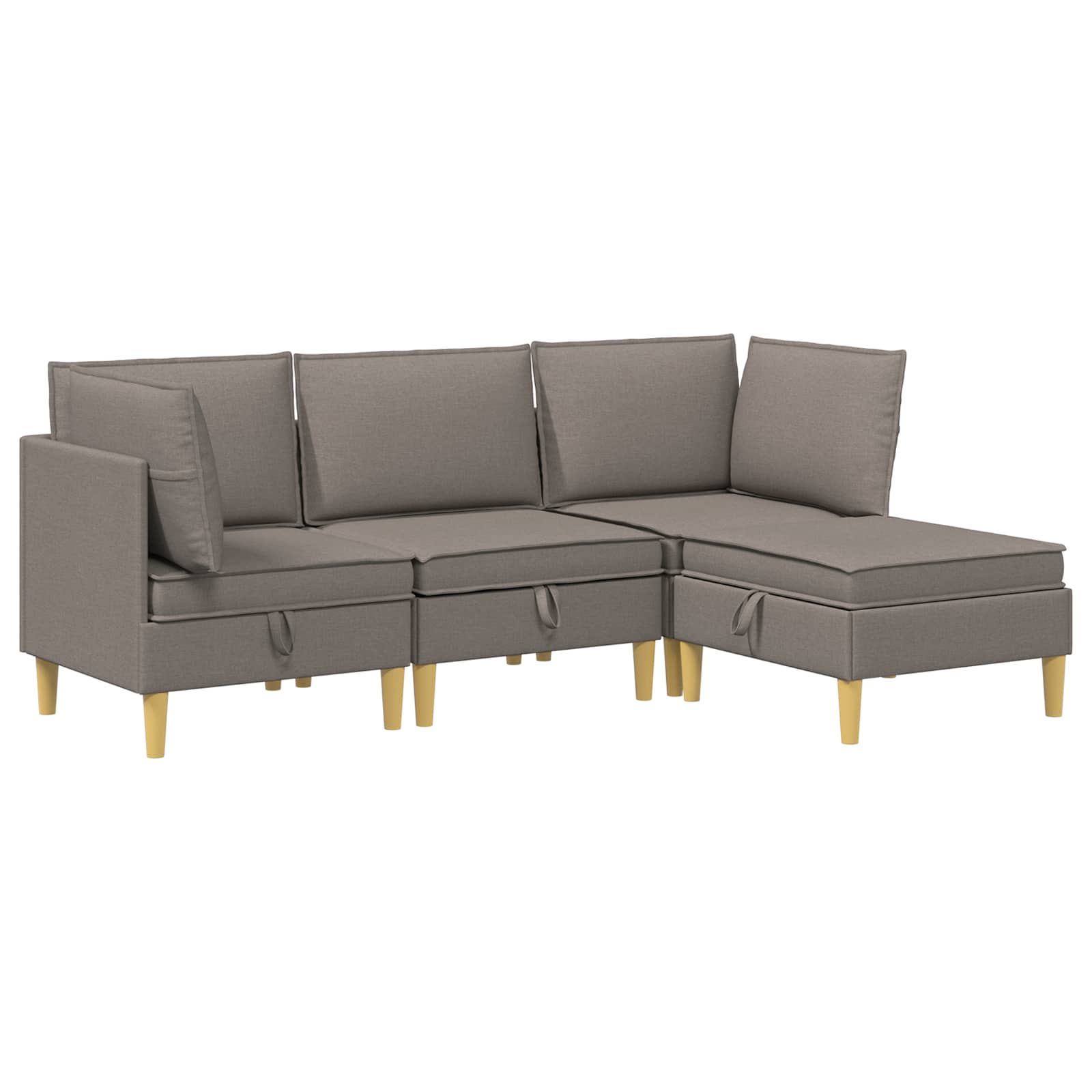vidaXL Modularny Zestaw Sofy z Przechowalnią 4 pcs Ciemnoszary tkanina