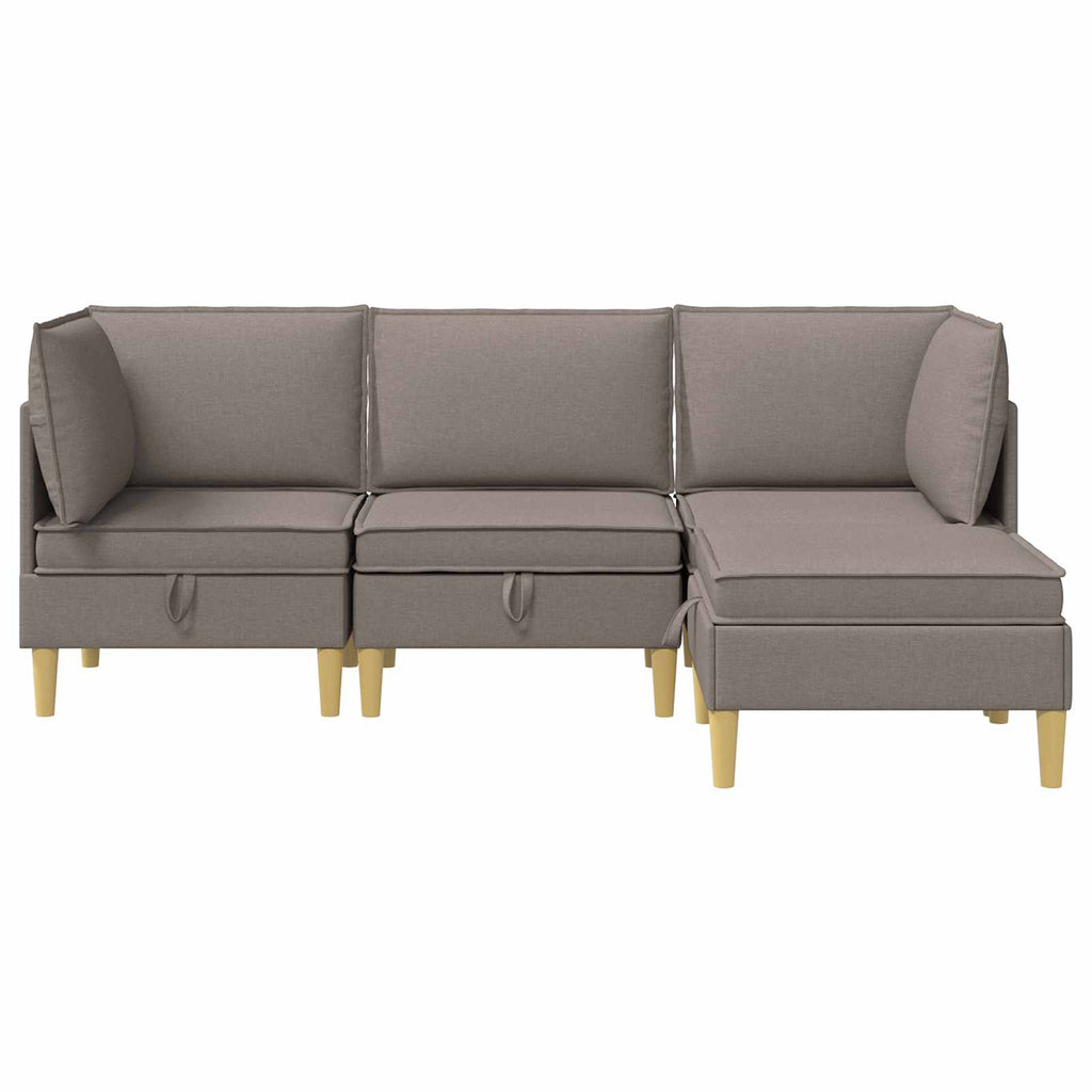 vidaXL Modularny Zestaw Sofy z Przechowalnią 4 pcs Ciemnoszary tkanina