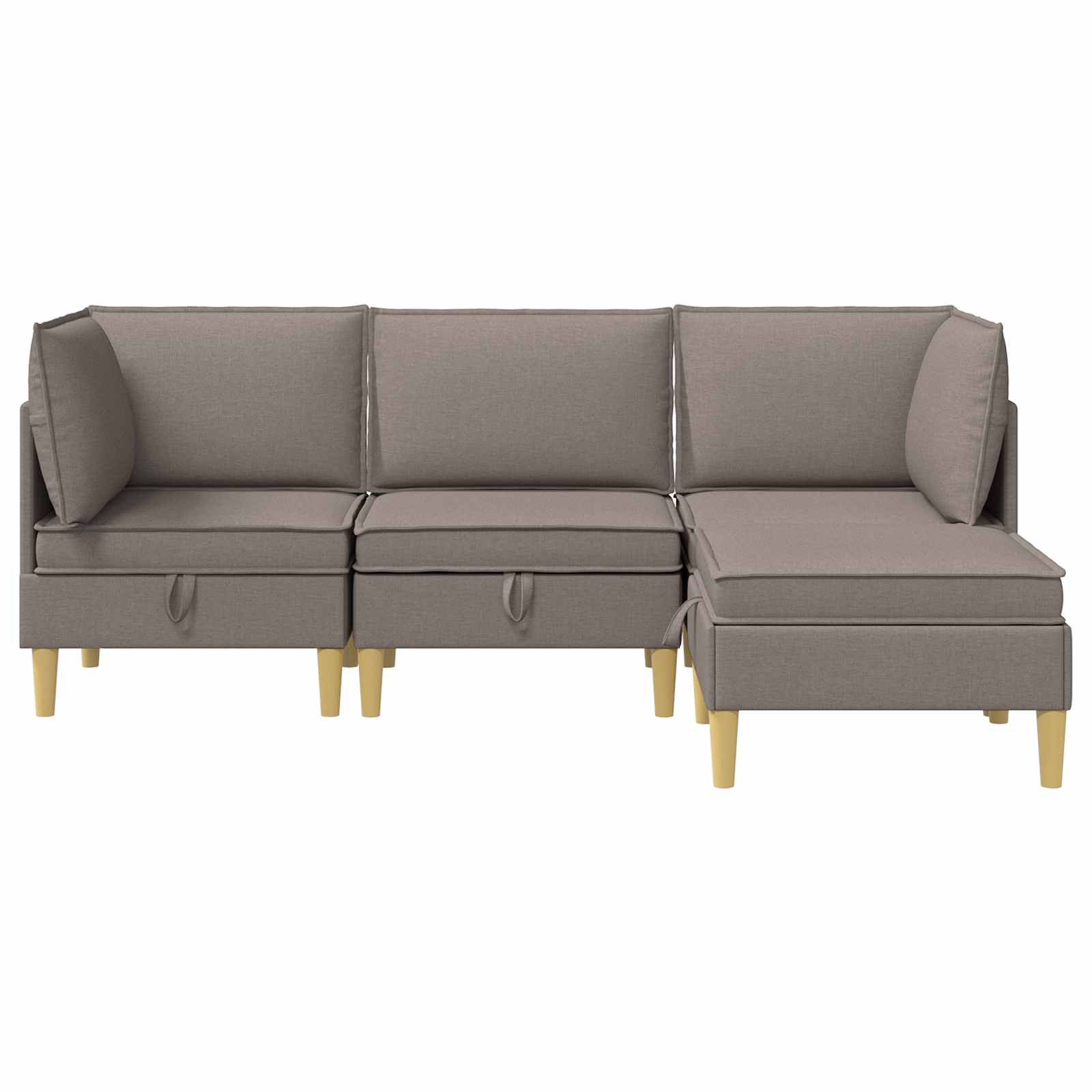 vidaXL Modularny Zestaw Sofy z Przechowalnią 4 pcs Ciemnoszary tkanina
