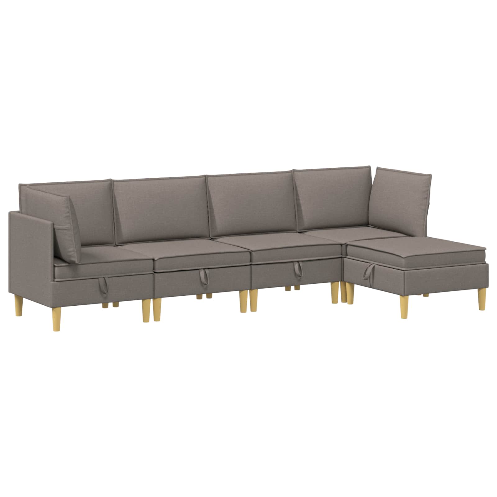 vidaXL Modularny Zestaw Sofy z Przechowalnią 5 pcs Ciemnoszary tkanina